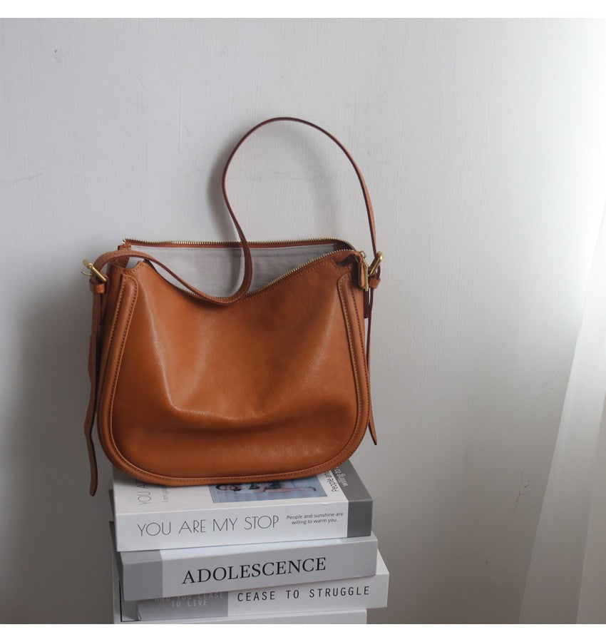 Casual Shoulder Bag in Top Layer Cowhide for Women