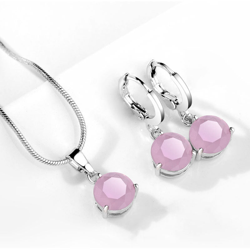 AAA Zircon Jewelry Set with Water Drop Necklace and Earrings