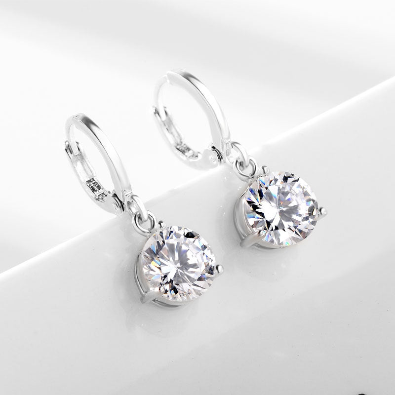 AAA Zircon Jewelry Set with Water Drop Necklace and Earrings