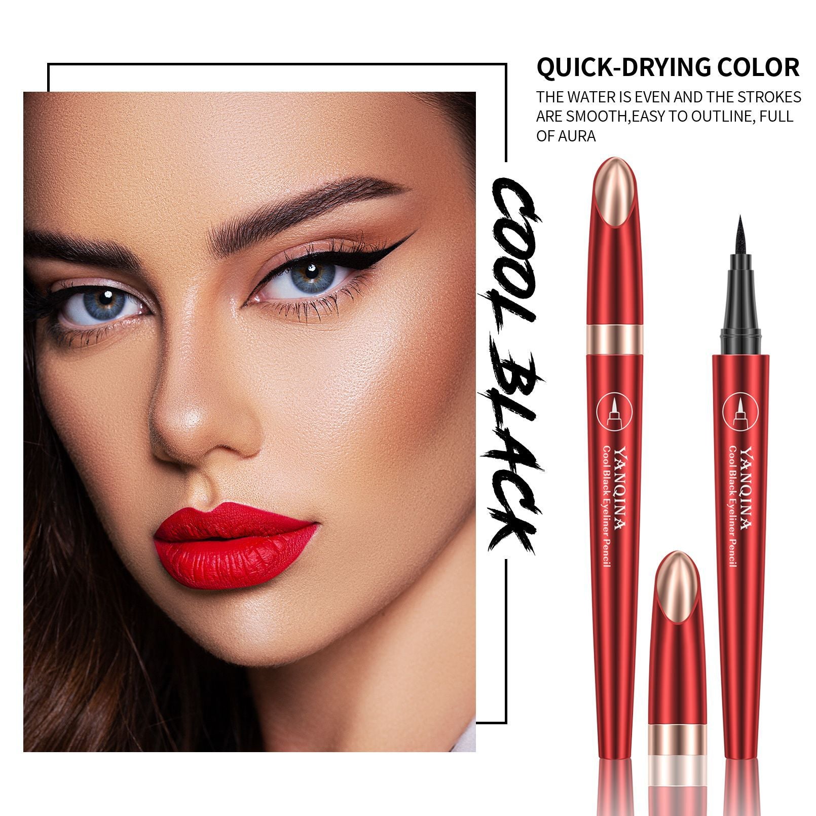 2023 New Black Waterproof Eyeliner Pen 24H Long-lasting