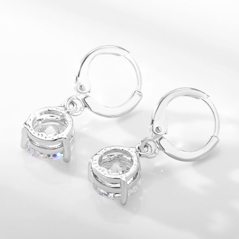AAA Zircon Jewelry Set with Water Drop Necklace and Earrings