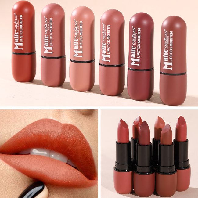 6 Colors Velvet Matte Lipstick - Waterproof & Long-lasting