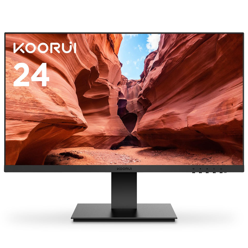 KOORUI 24 Inch Monitor Full HD 1080p VA LED Computer Monitor 75Hz FHD 1920 x 1080 Ultra Slim Desktop PC Monitor with HDMI VGA 75 x 75 mm VESA Mountable Black