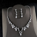 Bridal Jewelry Set: Simple Zircon Necklace & Earrings