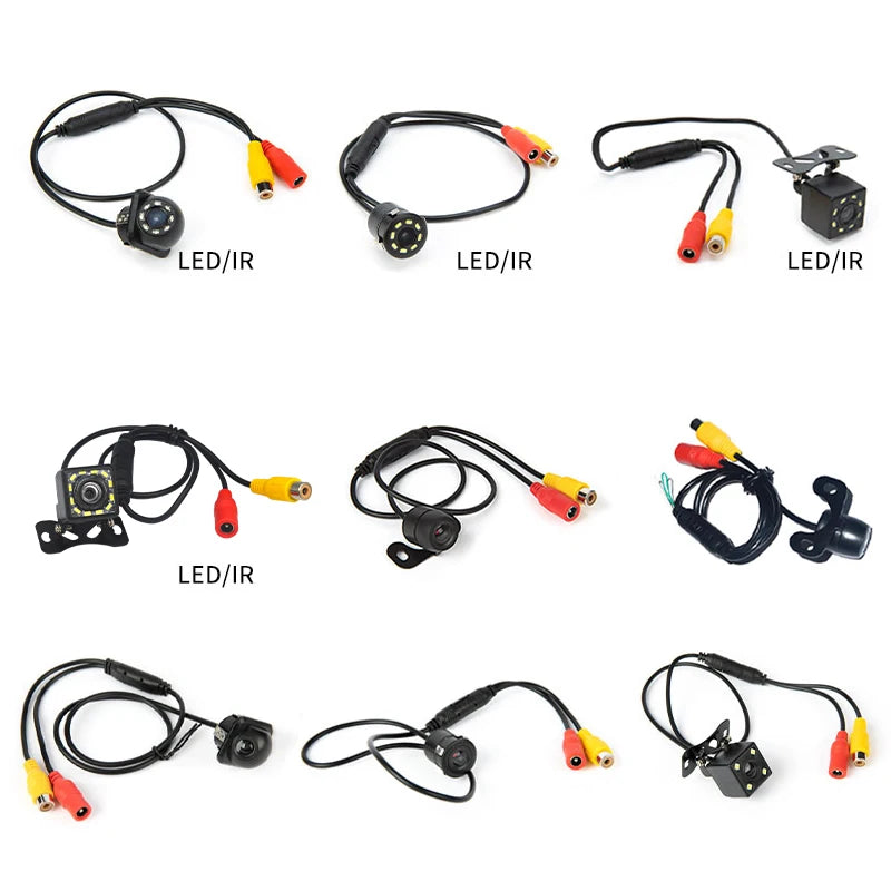 Hippcron câmera de visão traseira do carro 4 led visão noturna invertendo monitor estacionamento automático ccd à prova dwaterproof água 170 graus vídeo hd