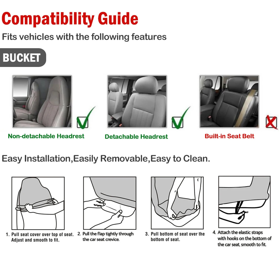 X Autochaux-Universal Car Seat Covers, 5 Cores, Balde, Fit para Auto, Veículo, Caminhão, SUV, Interior, Acessórios de Proteção