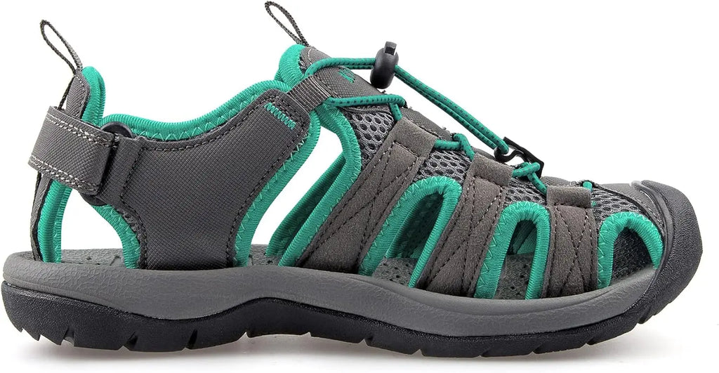 Knixmax Outdoor Closed Toe Lace-Up Hiking Sandals with Rubber Outsole for Summer