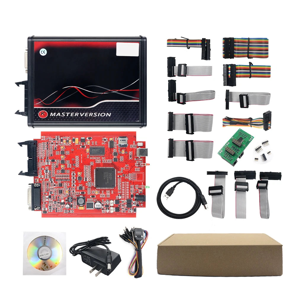 Online 2.80 UE Red Kess V5.017 OBD2 Manager Remap Kit KTAG V7.020 4 LED BDM Frame 22pcs Adaptadores K-TAG 2.25 ECU Flash Tool