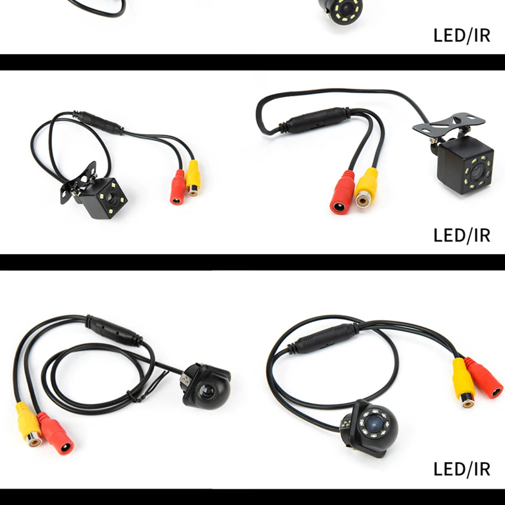 Hippcron câmera de visão traseira do carro 4 led visão noturna invertendo monitor estacionamento automático ccd à prova dwaterproof água 170 graus vídeo hd