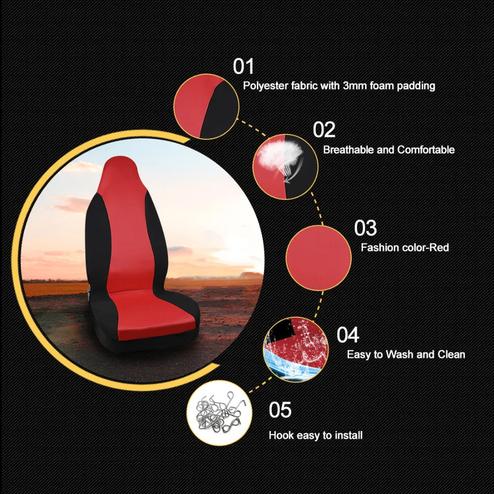 X Autochaux-Universal Car Seat Covers, 5 Cores, Balde, Fit para Auto, Veículo, Caminhão, SUV, Interior, Acessórios de Proteção