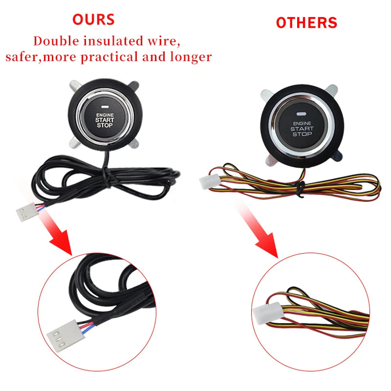 Carro automático um sistema de parada partida do motor com controle remoto carro pke keyless entrada sistema início tronco aberto para 12v suv autostart