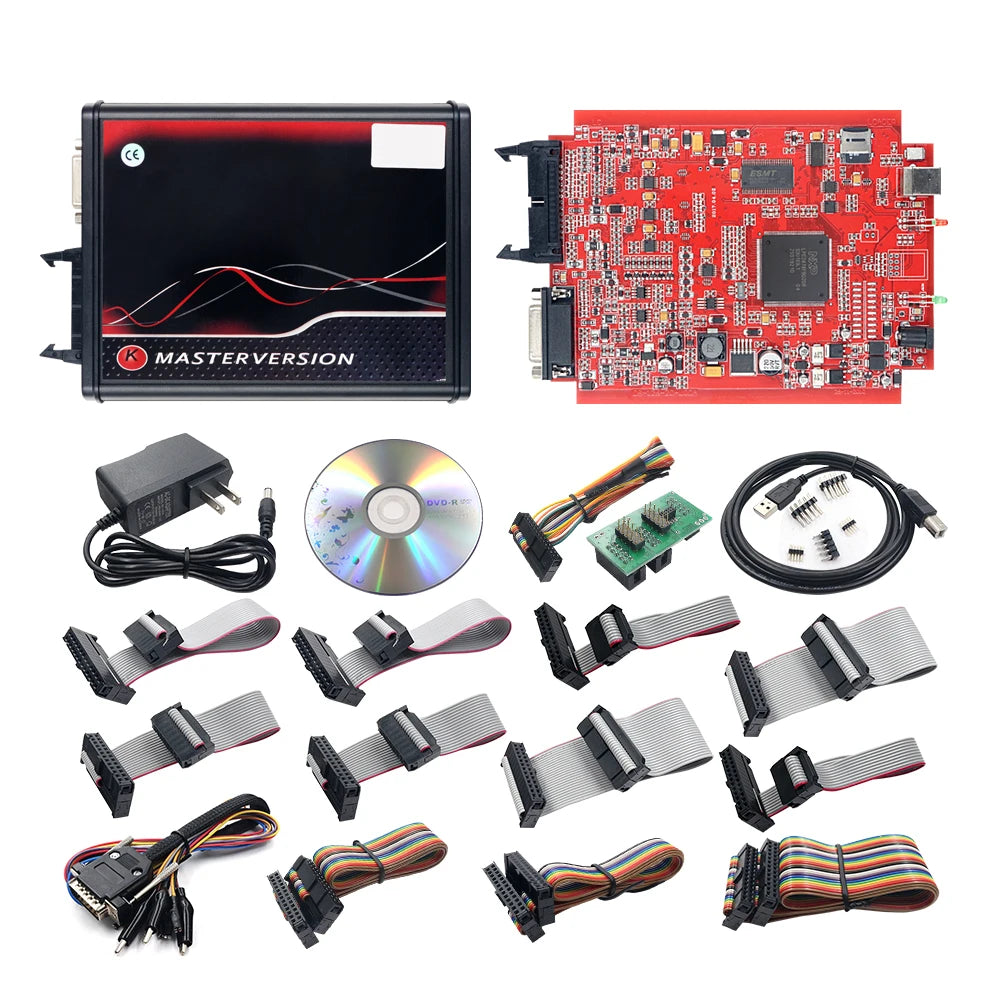 Online 2.80 UE Red Kess V5.017 OBD2 Manager Remap Kit KTAG V7.020 4 LED BDM Frame 22pcs Adaptadores K-TAG 2.25 ECU Flash Tool