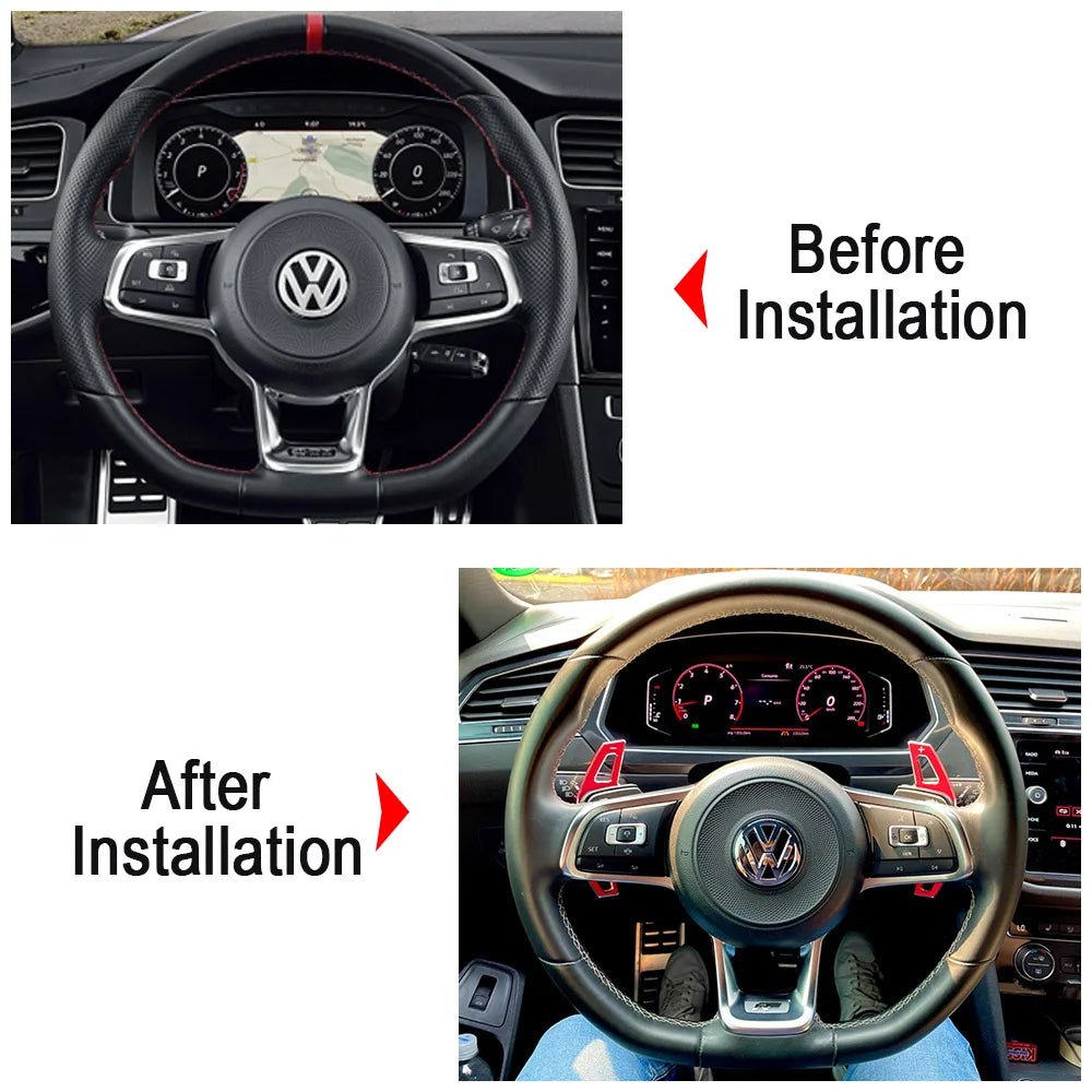 Volante do carro dsg shift pás extensão shifters adesivos para Volkswagen Golf 7 MK7 GTI GTE 2015 2016 2017 Jetta GLI Tiguan R Line 2018 2019 2020 2021 acessórios do carro