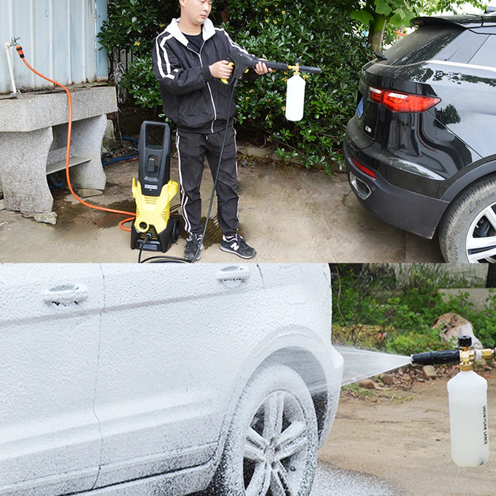 Gerador de espuma canhão de espuma bocal lavagem de espuma do carro para karcher k2 k3 k4 k5 k6 k7 tornado arma lavadora de alta pressão lavadora de carro