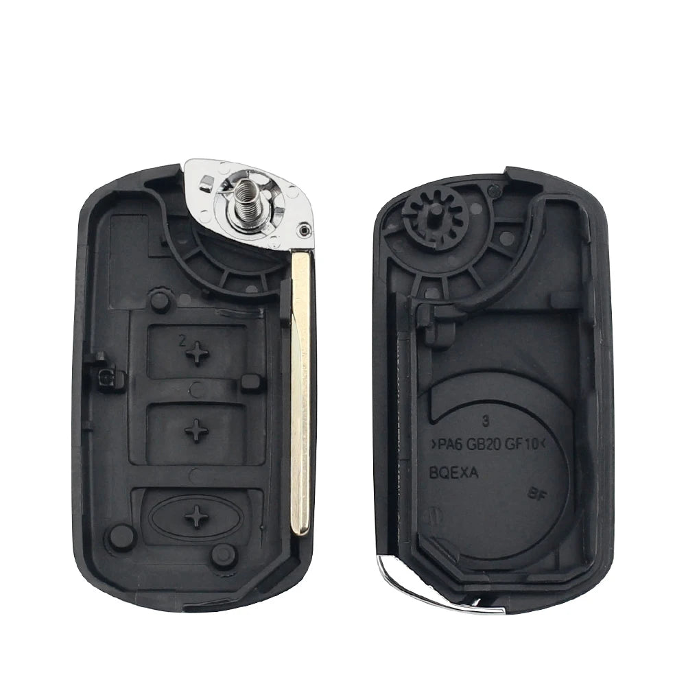 Keyyou substituição escudo dobrável flip remoto caso chave fob 3 botão para land rover range rover sport lr3 descoberta