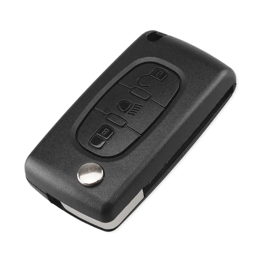 KEYYOU-3 Botões FOB chave remota, caso remoto, símbolo de luz com emblema, Citroen C1, C2, C4, Picasso, C5, C6, CE0536