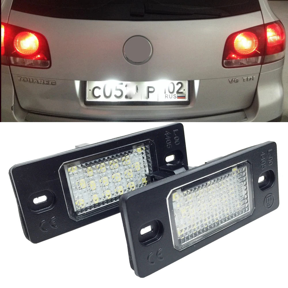 LED Número de matrícula Luz da placa, Lâmpadas da cauda para VW Tiguan 09-12 Golf 5 Touareg MK1 Passat B5.5 Porsche Cayenne 955 957 02-10, 2PCs
