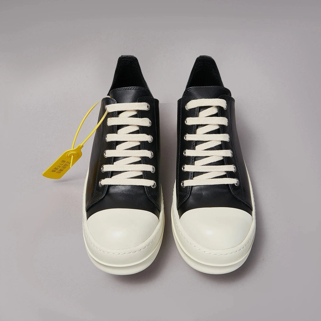 Men's Leather Sneakers Unisex Designer Retro Low-top Board Shoes Black Solid Leather Summer Shoes for Men Couple Shoes