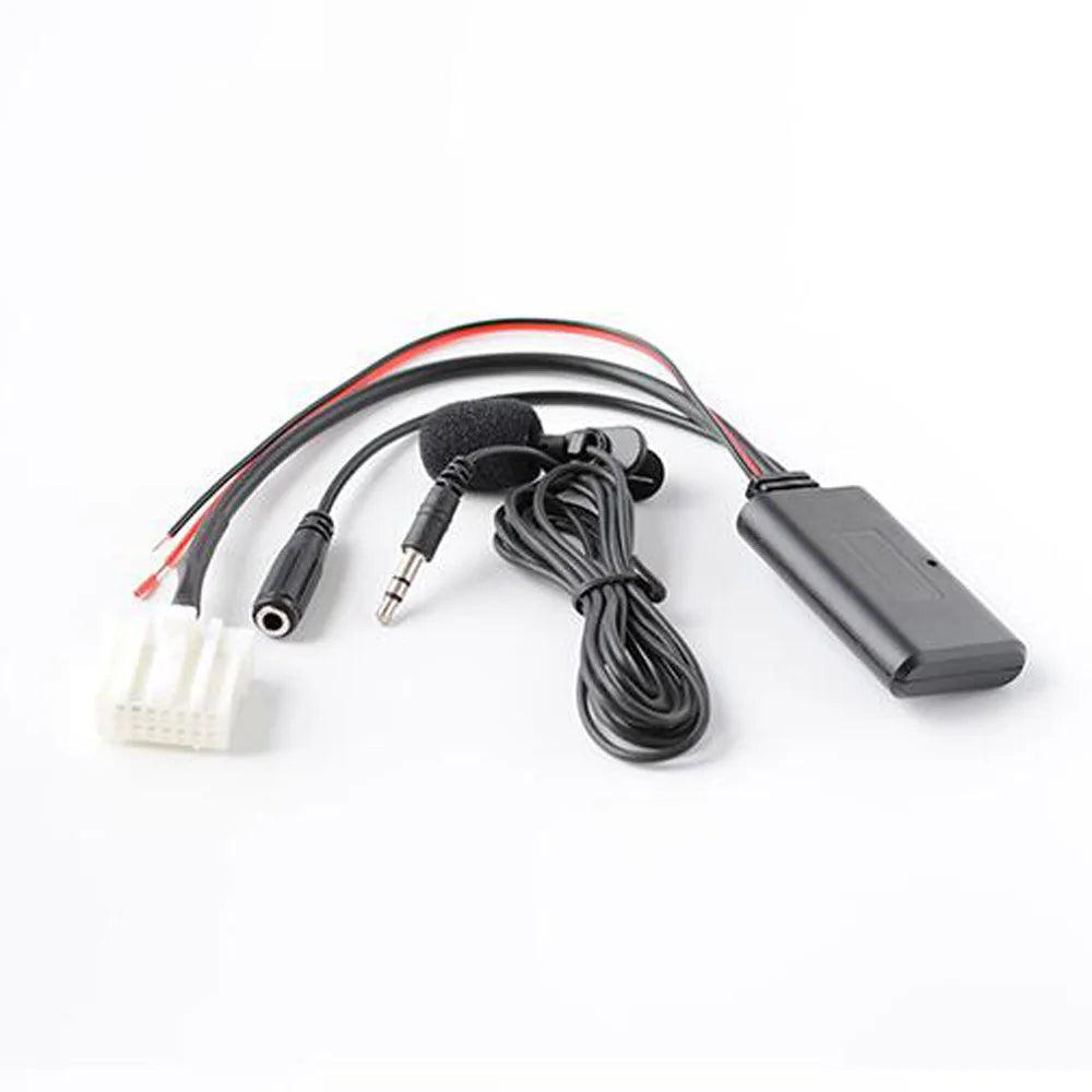 Biurlink rádio estéreo do carro bluetooth áudio estender fio microfone chamada de telefone mãos livres adaptador microfone para mazda 2 3 5 6 8