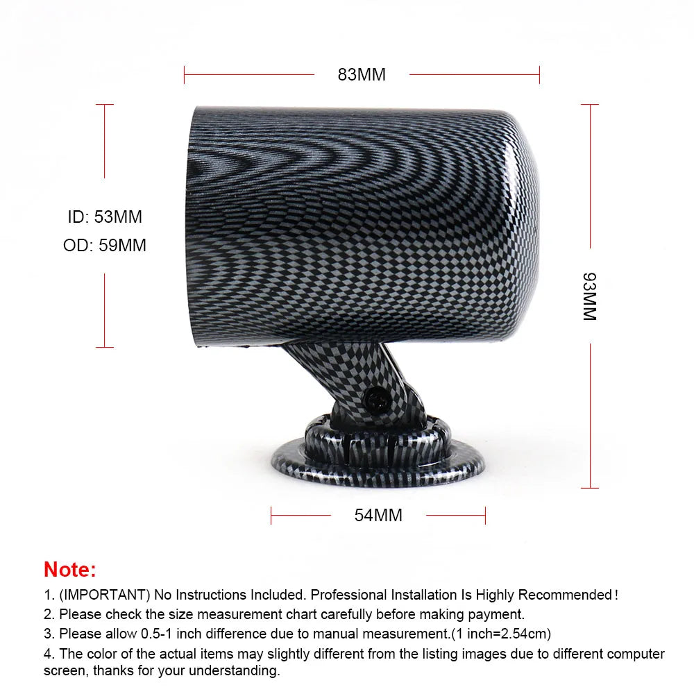 Universal Gauge Cup Car Mount Holder, plástico único Auto, vagens do medidor, Dash Pod, 52mm
