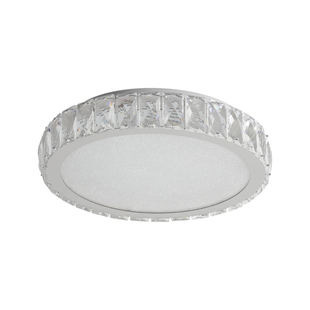 Crystal Flush Mount Ceiling Light Fixture, Dimmable LED Modern Close to Ceiling Light for Bedroom Kitchen Bathroom Dining Room