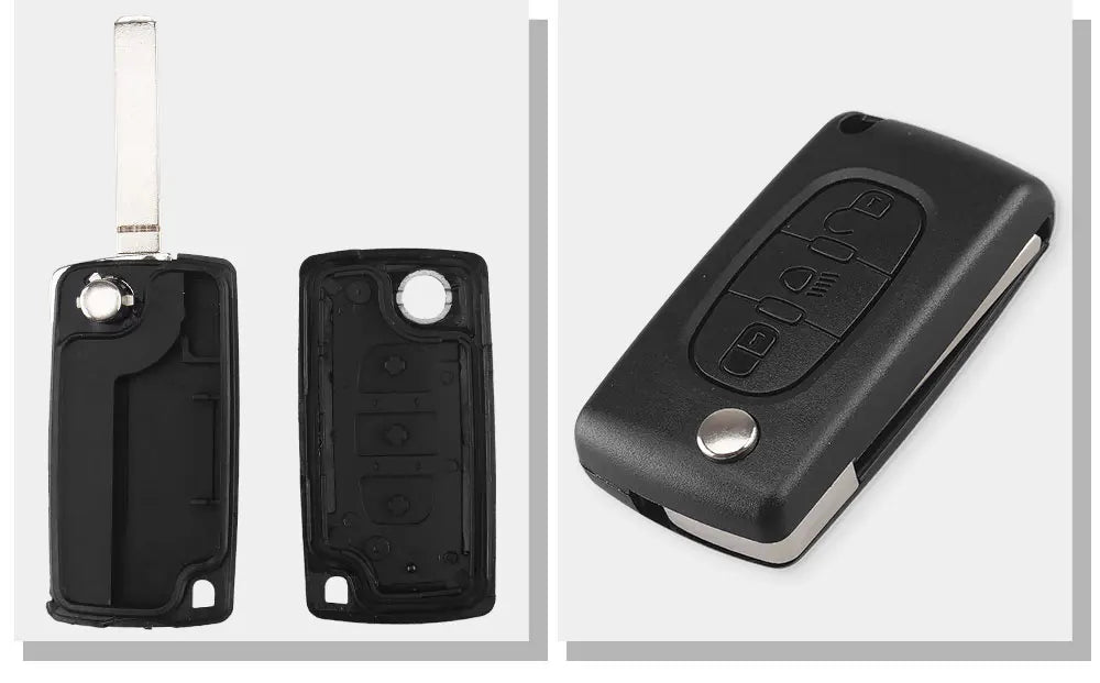 Keyyou para citroen c2 c3 c4 c5 c6 c8 3 botões flip remoto chave do carro caso capa escudo fob va2 lâmina ce0523