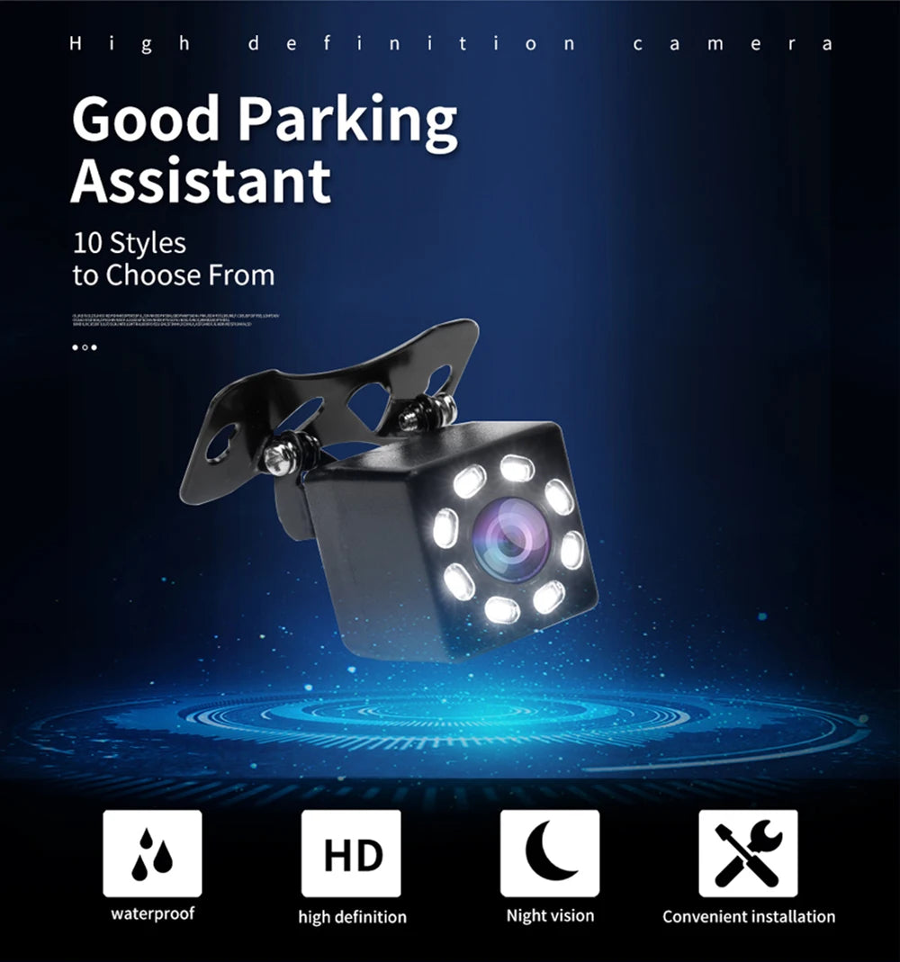 Hippcron câmera de visão traseira do carro 4 led visão noturna invertendo monitor estacionamento automático ccd à prova dwaterproof água 170 graus vídeo hd