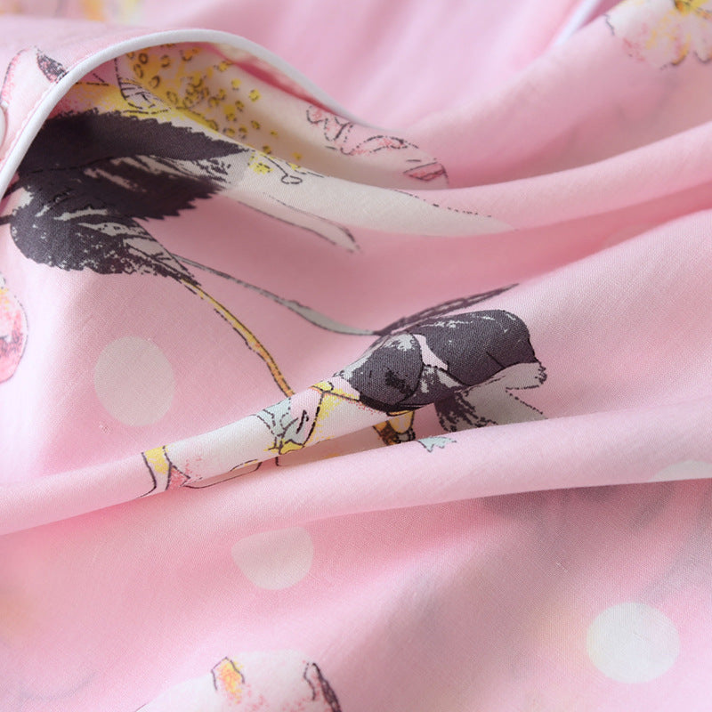 Verão outono casual noite feminina manga curta flor camisola solta sleepwear 100% viscose sleepwear para mulher