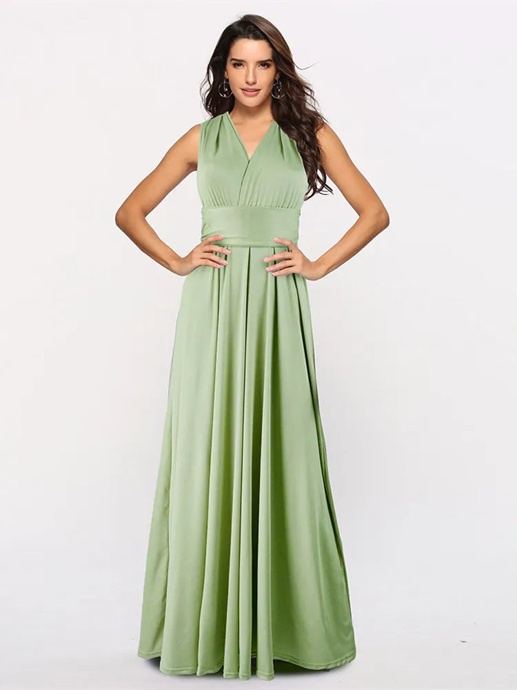 Vestido Maxi Club Boho para mulheres, bandagem vermelha, vestido de festa longo, madrinhas multiway, robe infinito conversível, sexy