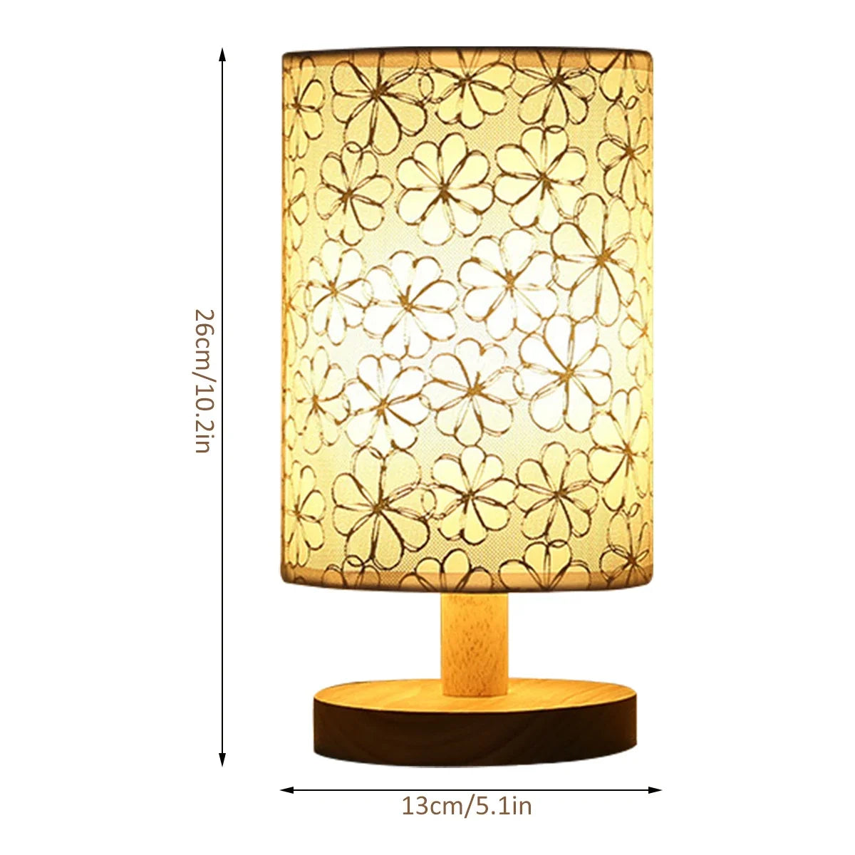 Candeeiro de mesa de linho LED Candeeiro de noite de linho com luz branca quente Candeeiro de cabeceira de linho alimentado por USB de madeira ao lado da lâmpada
