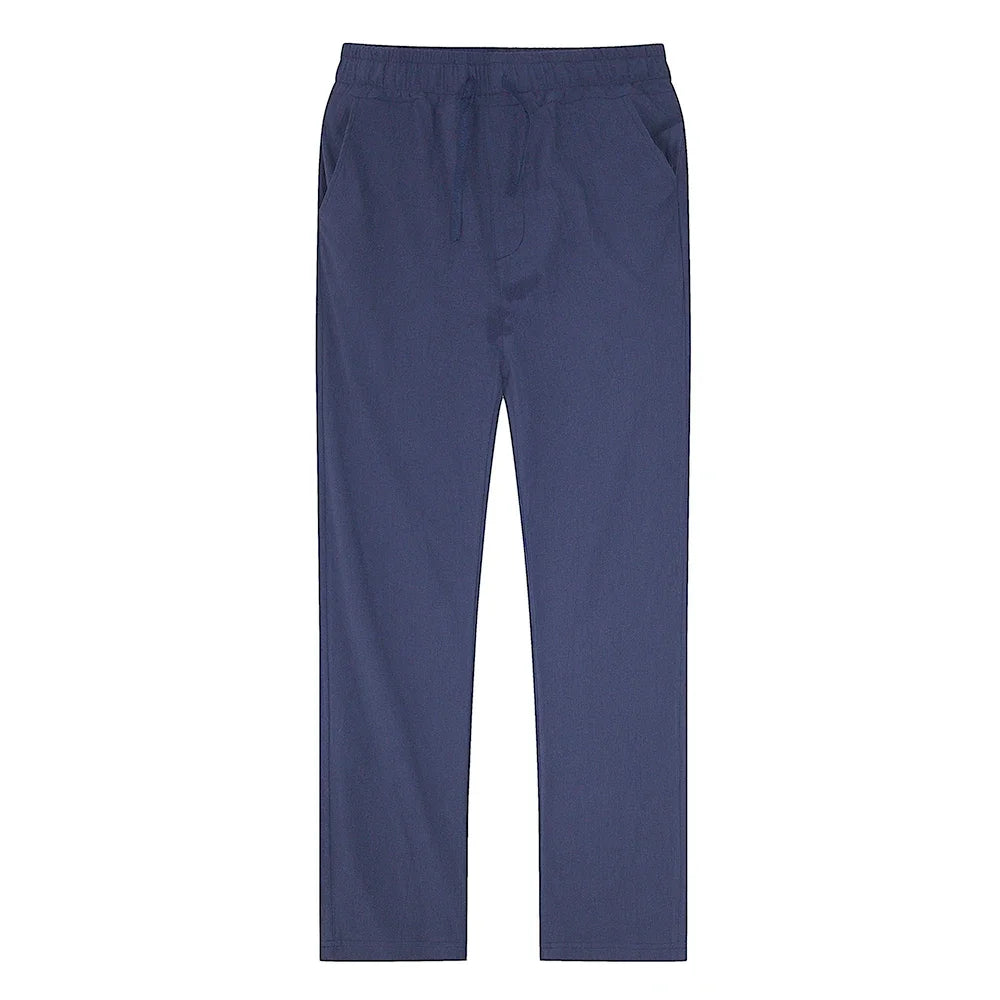 Calças de linho de algodão masculino outono novo respirável cor sólida calças de linho fitness streetwear S-3XL