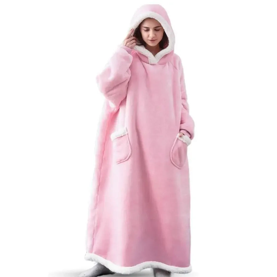 Cobertor de flanela super longo para homens e mulheres, moletom, suéter, pulôver, velo, TV gigante, cobertor extragrande, inverno, 2024
