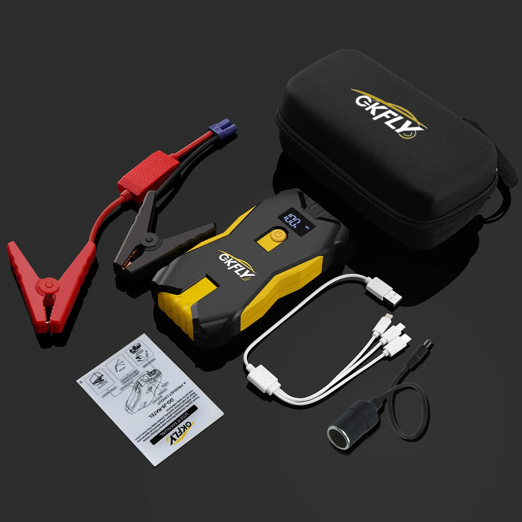 GKFLY 2000A/3000A/4000A Carregador de Bateria para Carros a Gasolina e Diesel, Power Bank e Auxiliar de Partida para Automóveis