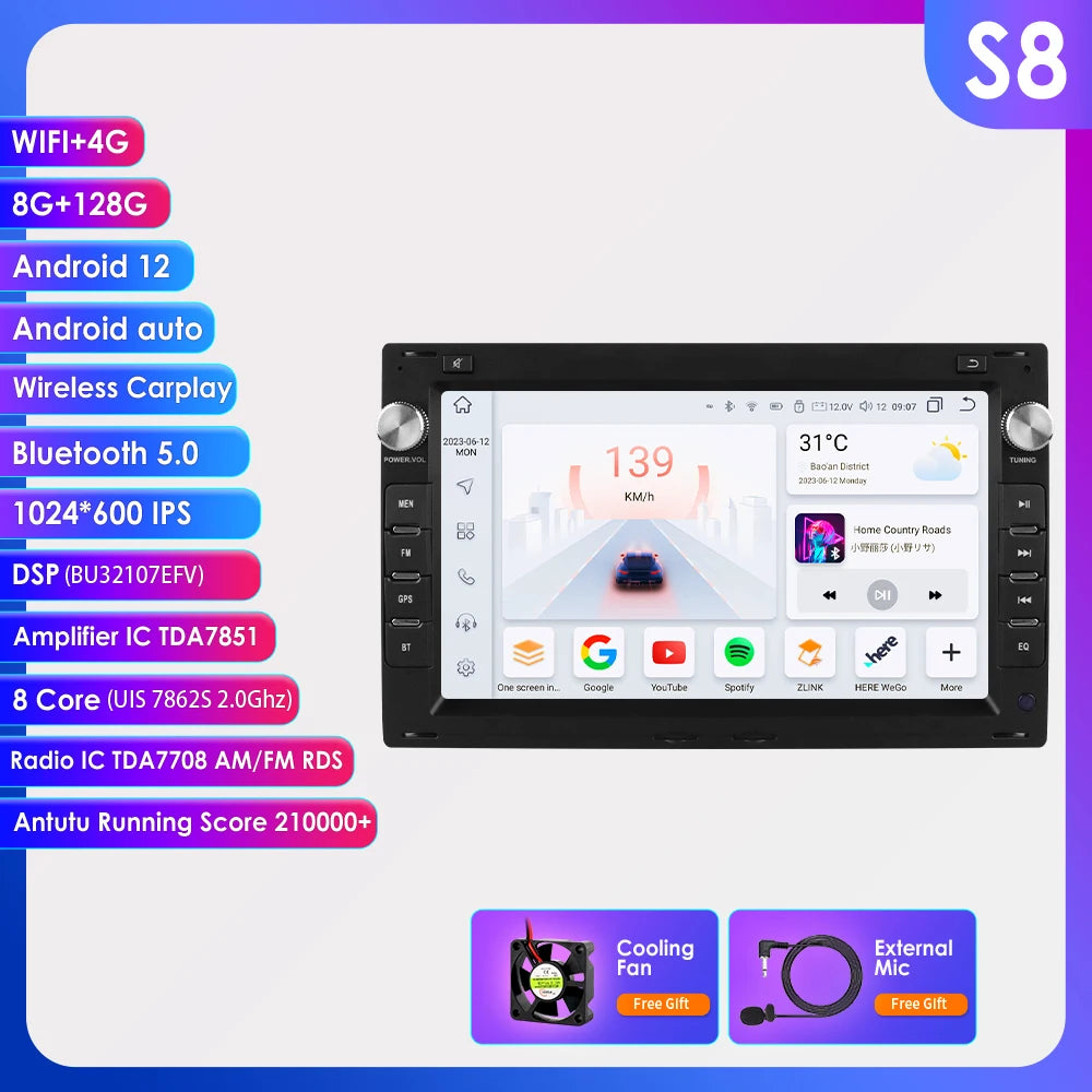 Hizpo rádio do carro de 7 polegadas para vw golf 4 passat polo transporte t5 multivan assento jetta carro multimídia gps 2din autoradio carplay 7862