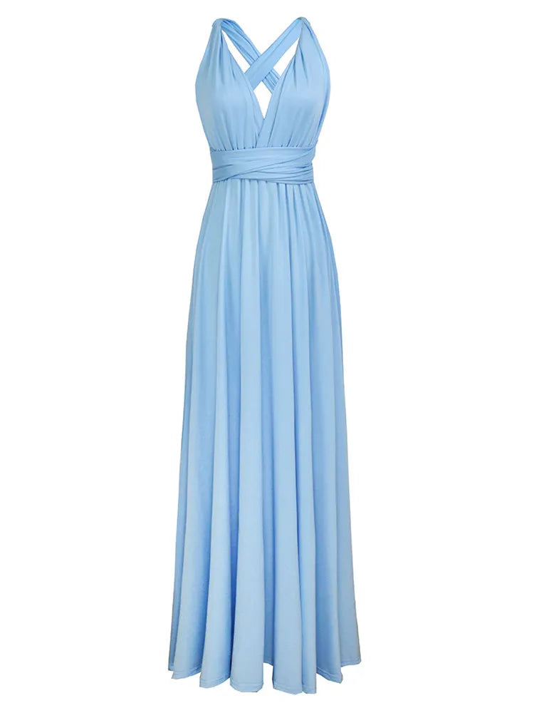 Vestido Maxi Club Boho para mulheres, bandagem vermelha, vestido de festa longo, madrinhas multiway, robe infinito conversível, sexy