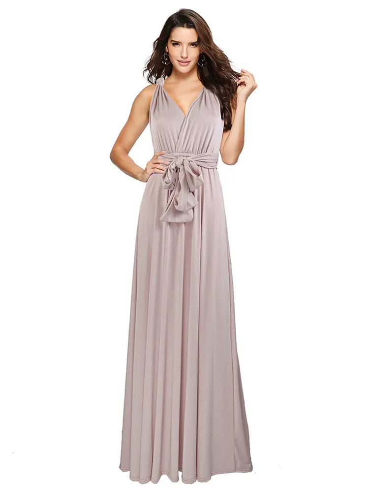 Vestido Maxi Club Boho para mulheres, bandagem vermelha, vestido de festa longo, madrinhas multiway, robe infinito conversível, sexy