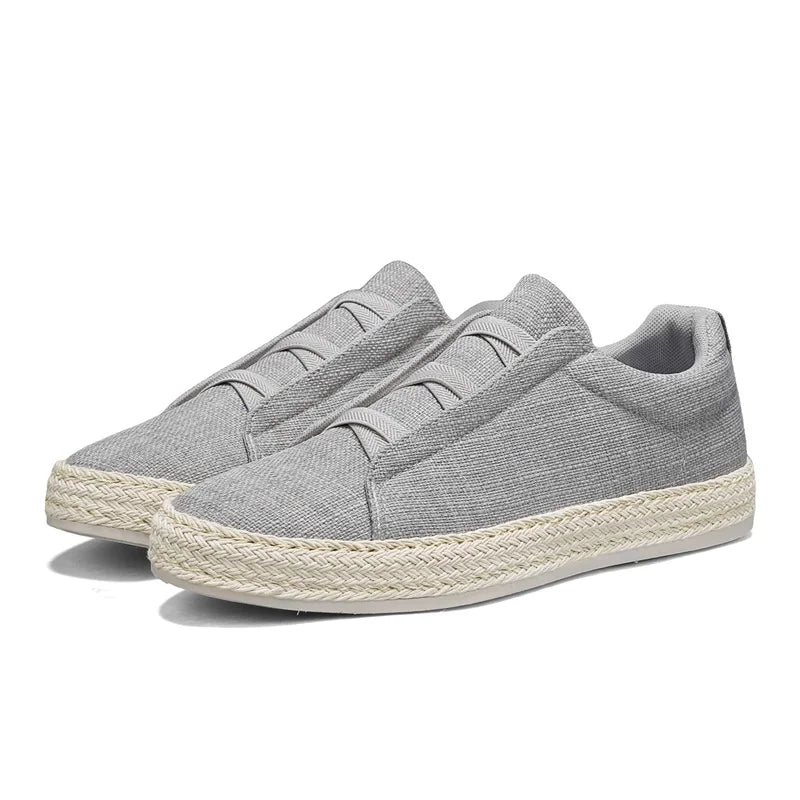 Sapatos de Pescador em Linho, Sapatos de Tecido Masculinos Modernos 2025, Sapatos Casuais Masculinos Respiráveis de Verão