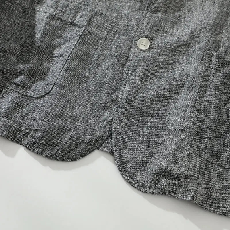 Blazer de Linho Puro - Blazer Masculino Elegante para Eventos ao Ar Livre, Casual, de Alta Qualidade, Tendência para Negócios, Casamentos, Estilo Fino de Cor Pura para Cavalheiros