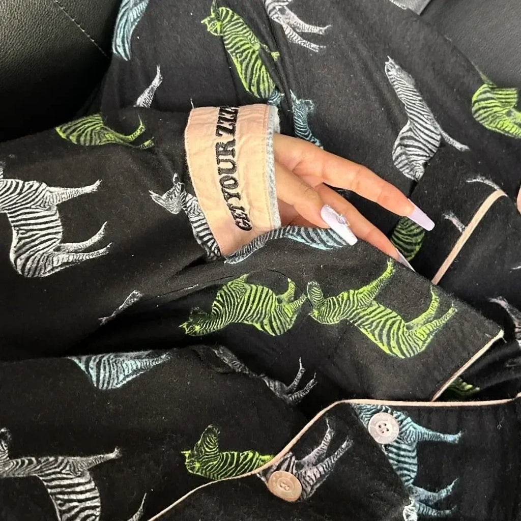 Pijama de algodão macio conjunto de pijamas femininos bonito dos desenhos animados pijamas impressão pijamas elegantes calças superiores 2 pçs femme nightwear loungewear