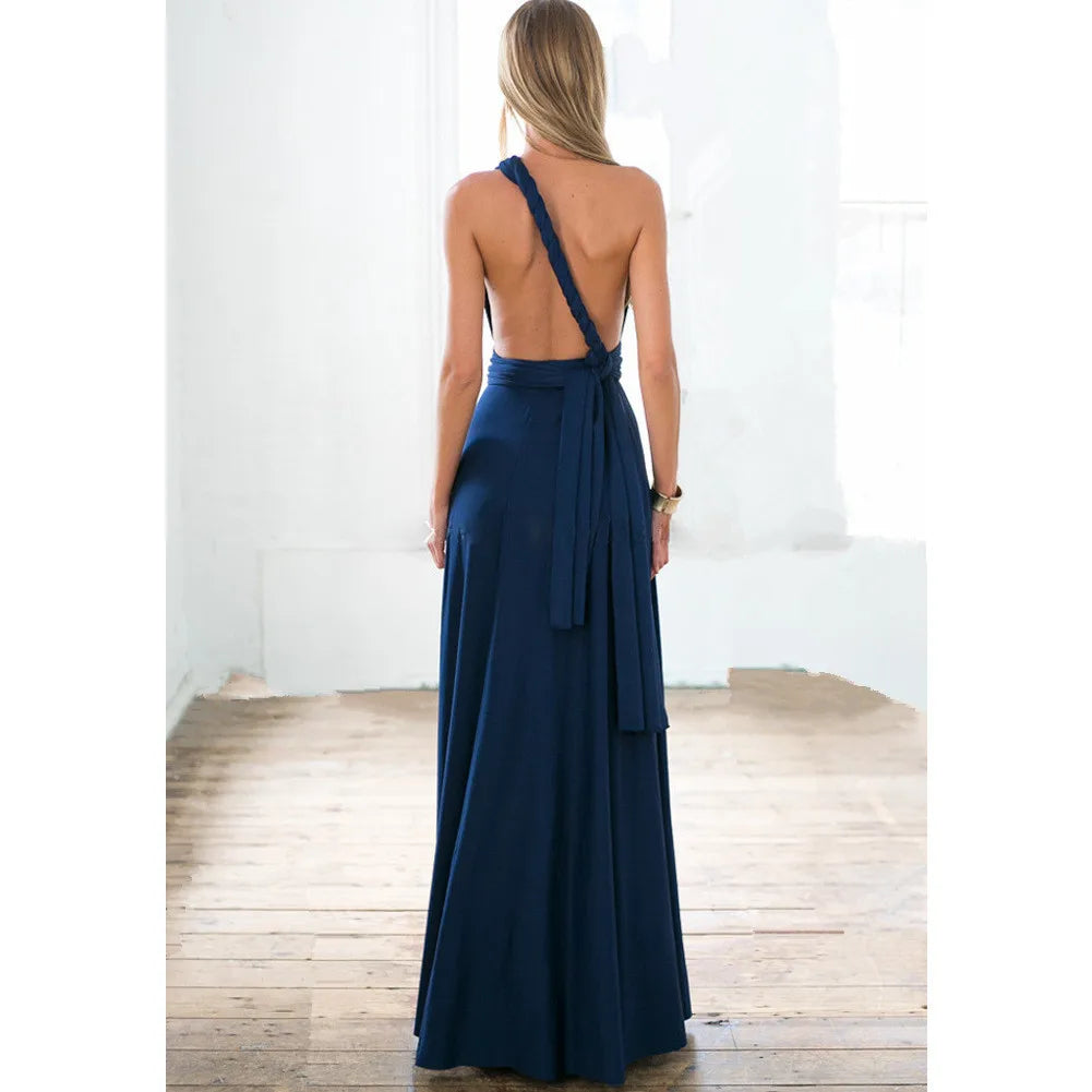 Vestido Maxi Club Boho para mulheres, bandagem vermelha, vestido de festa longo, madrinhas multiway, robe infinito conversível, sexy
