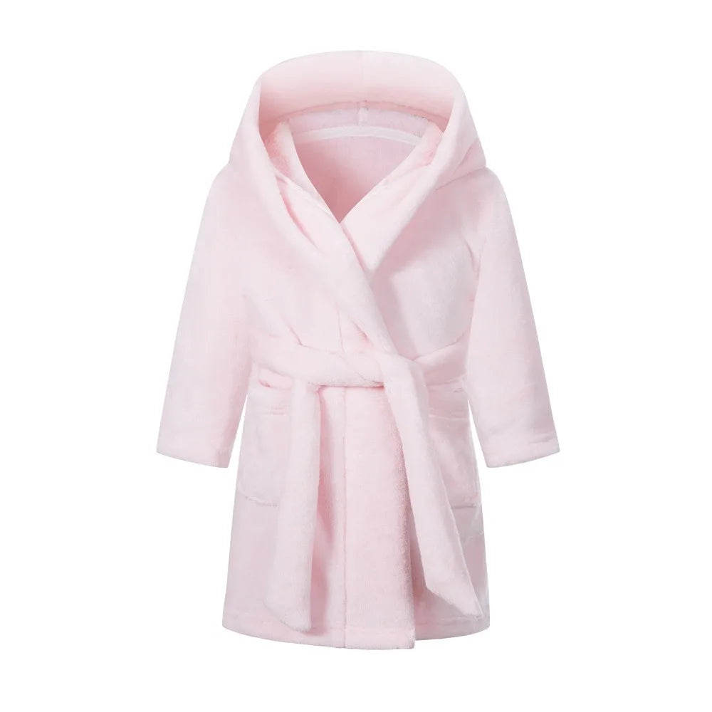 Crianças pijamas macios roupão de flanela de inverno 2025 novo dos desenhos animados bonito pijamas meninos meninas outono roupões com capuz homewear