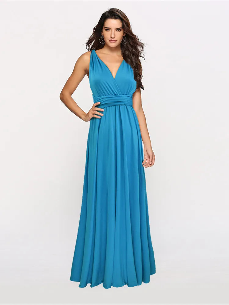 Vestido Maxi Club Boho para mulheres, bandagem vermelha, vestido de festa longo, madrinhas multiway, robe infinito conversível, sexy