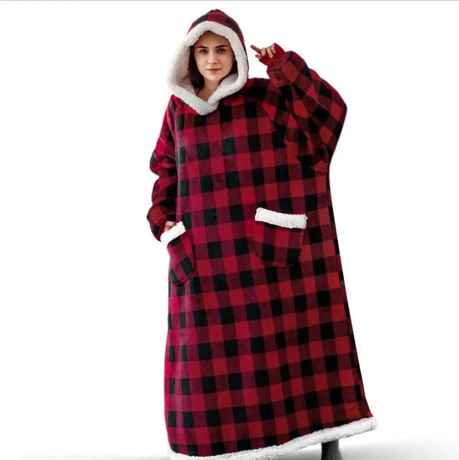 Cobertor de flanela super longo para homens e mulheres, moletom, suéter, pulôver, velo, TV gigante, cobertor extragrande, inverno, 2024