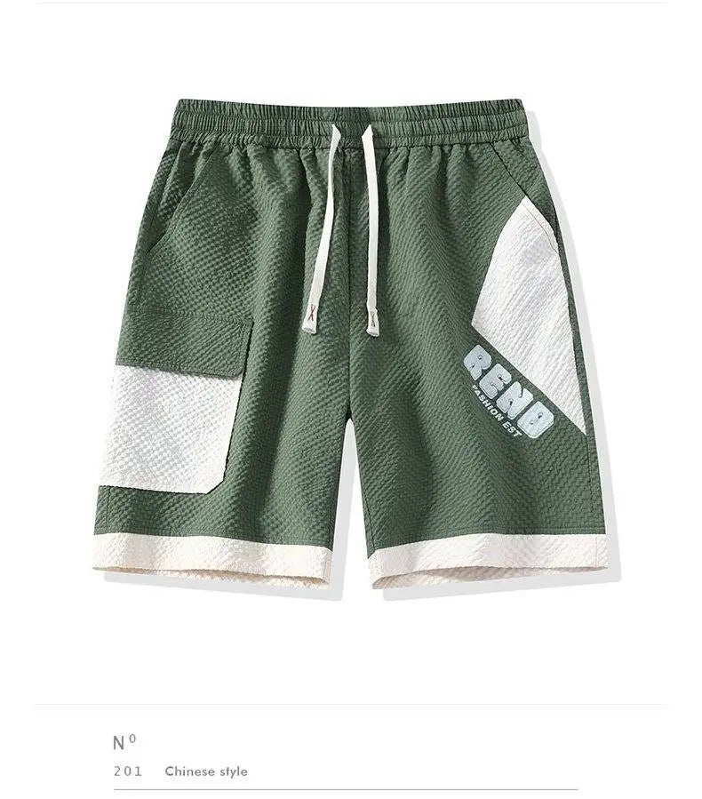 Conjunto Casual Masculino de Linho e Algodão, Camisa de Manga Curta com Colarinho e Calças Largas, Traje de Verão com Bordado Floral