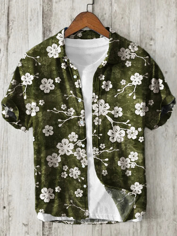 Camisa masculina de linho, design de camisa de manga curta confortável e respirável, camisa havaiana de verão masculina XS-5XL