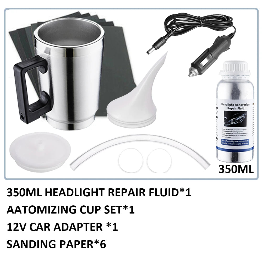 Kit de restauração polonês farol do carro Kit de renovação do reparo do carro Farol 800G, Polímero líquido, Conjunto de ferramentas automáticas