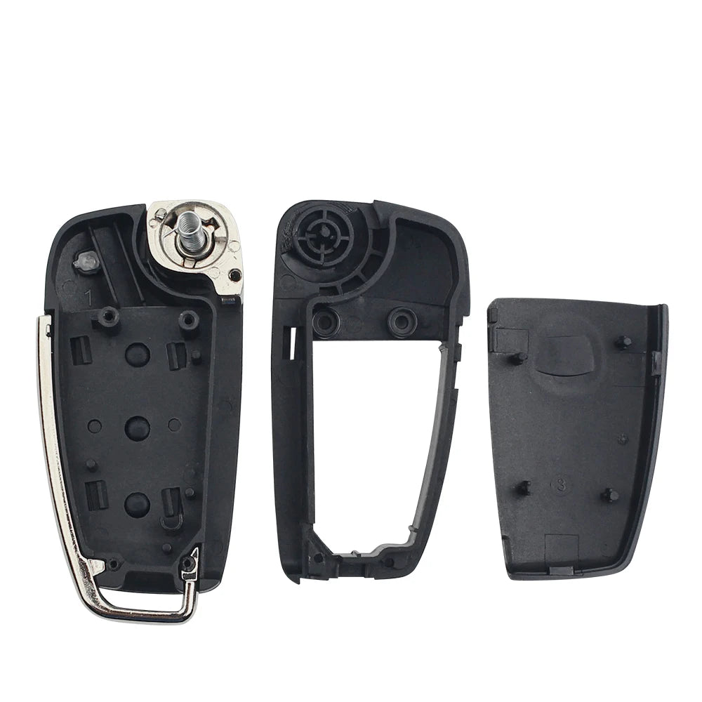Keyyou substituição dobrável flip remoto chave do carro caso escudo 3 botão para audi sem lâmina