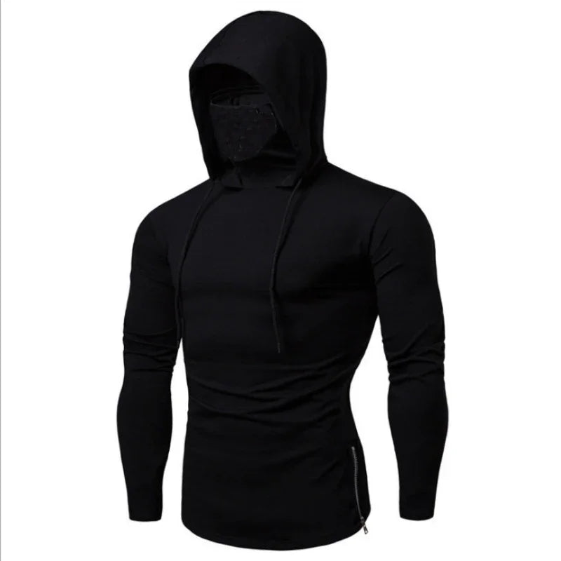 Moletons masculinos hoodies manga cheia casual regular topos sólido moletom com zíper simples cordão topo fino ajuste outono 2024
