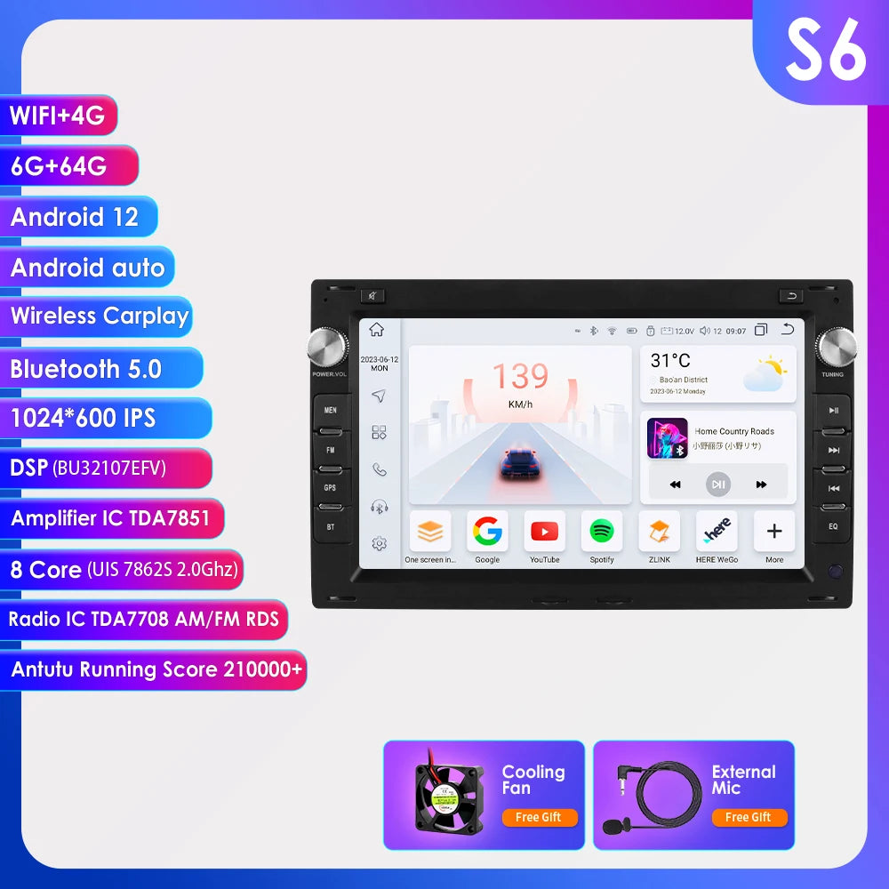 Hizpo rádio do carro de 7 polegadas para vw golf 4 passat polo transporte t5 multivan assento jetta carro multimídia gps 2din autoradio carplay 7862