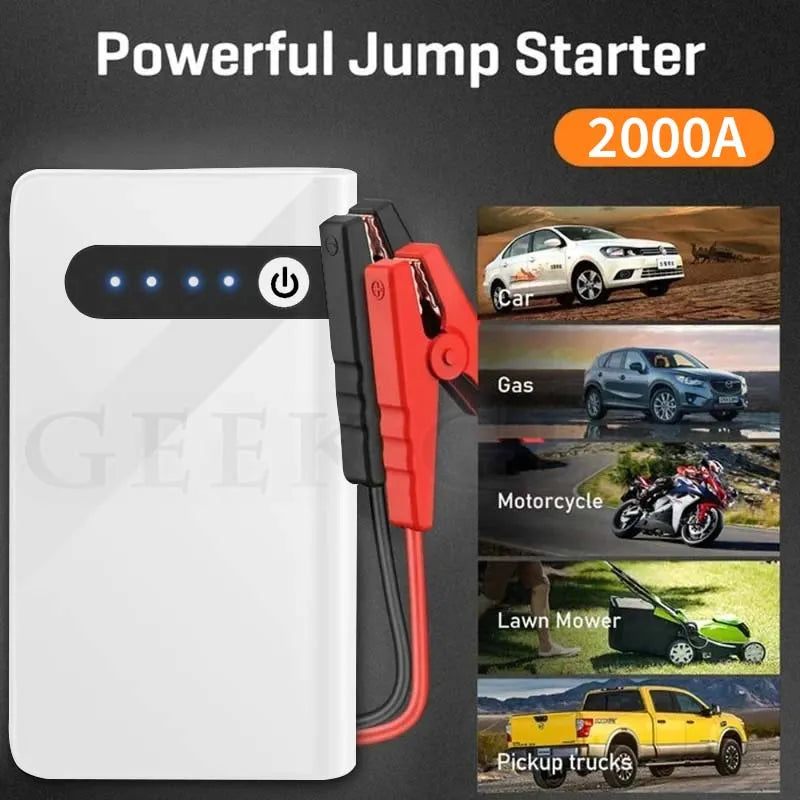 GKFLY Iniciador de Carro Portátil 12V 2000A Carregador de Bateria de Emergência para Carro 44.4Wh Power Bank Dispositivo de Partida